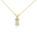 14k Yellow Gold Opal Pear Pendant with Diamonds