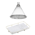 Davis & Waddell Glass Dome Cloche and Serving Tray Set Charcuterie Platter