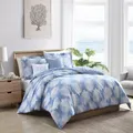 Tommy Bahama Ohana Queen Bed Size Quilt Cover Set w/ 2x Pillowcase Coastal Blue