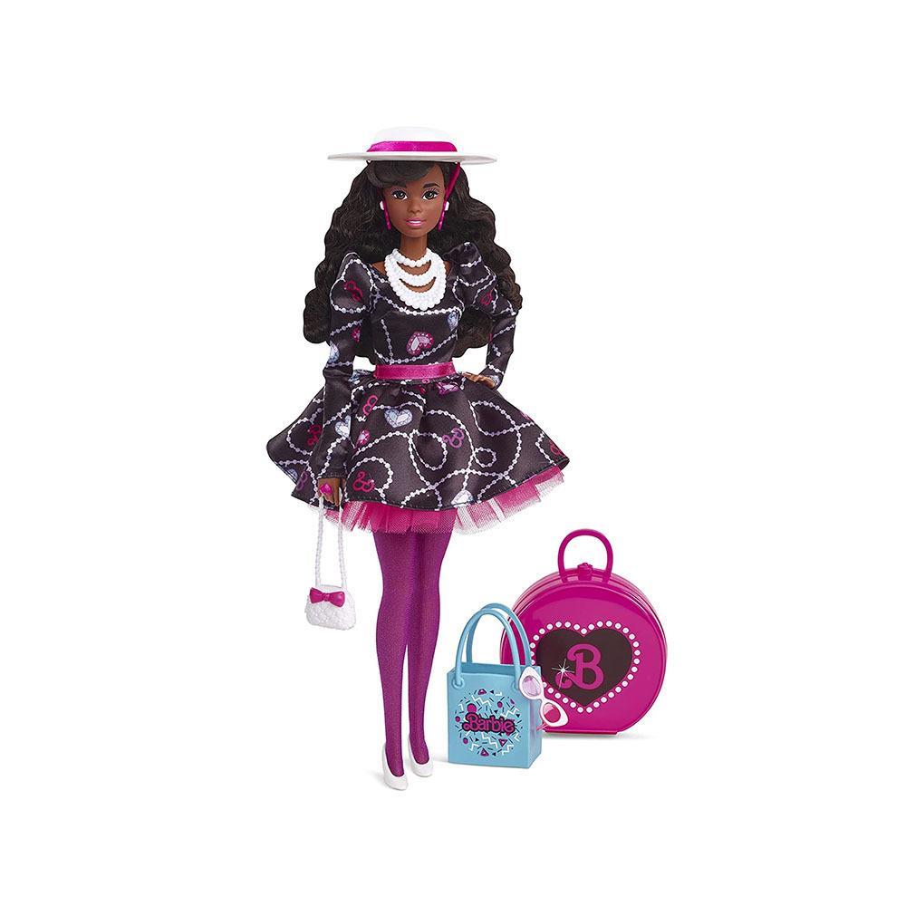 Mattel Licensed 80s Edition Rewind Barbie Girl Doll Black Curly Hair Fun Kids Toy