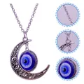 Decorate Eye Pendant Moon Decorations Blue Decor Blue Eye Charms Evil Eye Hanging Decor Moon Necklace