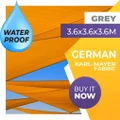 WATERPROOF SHADE SAIL TRIANGLE GREY 3.6x3.6x3.6 SUN AWNING 3.6 x 3.6 x 3.6m
