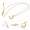 Pendant Chain Necklaces Rabbit Necklace Rabbit Moon Necklace Bunny Necklace Gold Miss