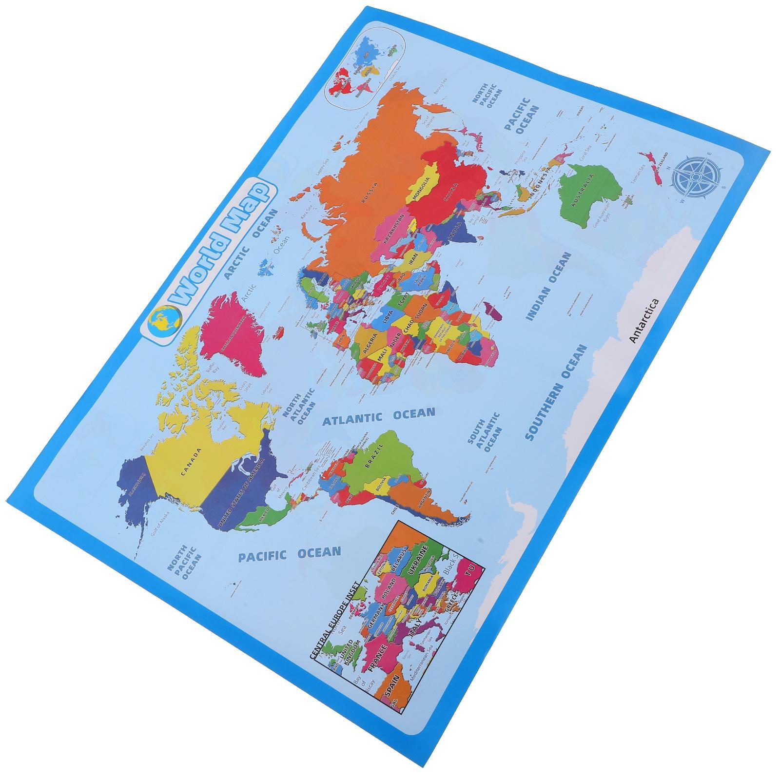 Laminated World Map Flip Chart Kids Learning Big Poster The Maps Child Toddler