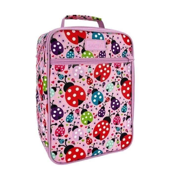 Sachi Insulated Lunch Tote Bag Thermal Cooler Carry School Ladybugs Pink