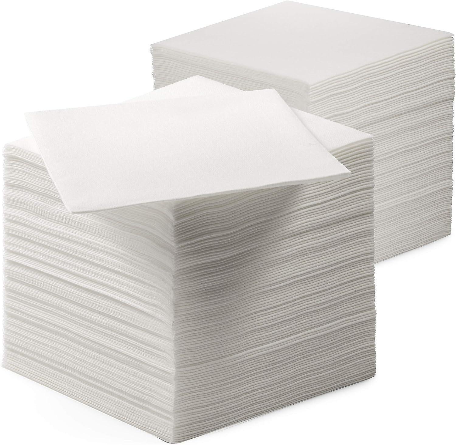 2400 x PLAIN WHITE PAPER LUNCH NAPKINS 30 x 30cm | Catering Parties Food Serving Made from Eco Friendly & Sustainable Materials
