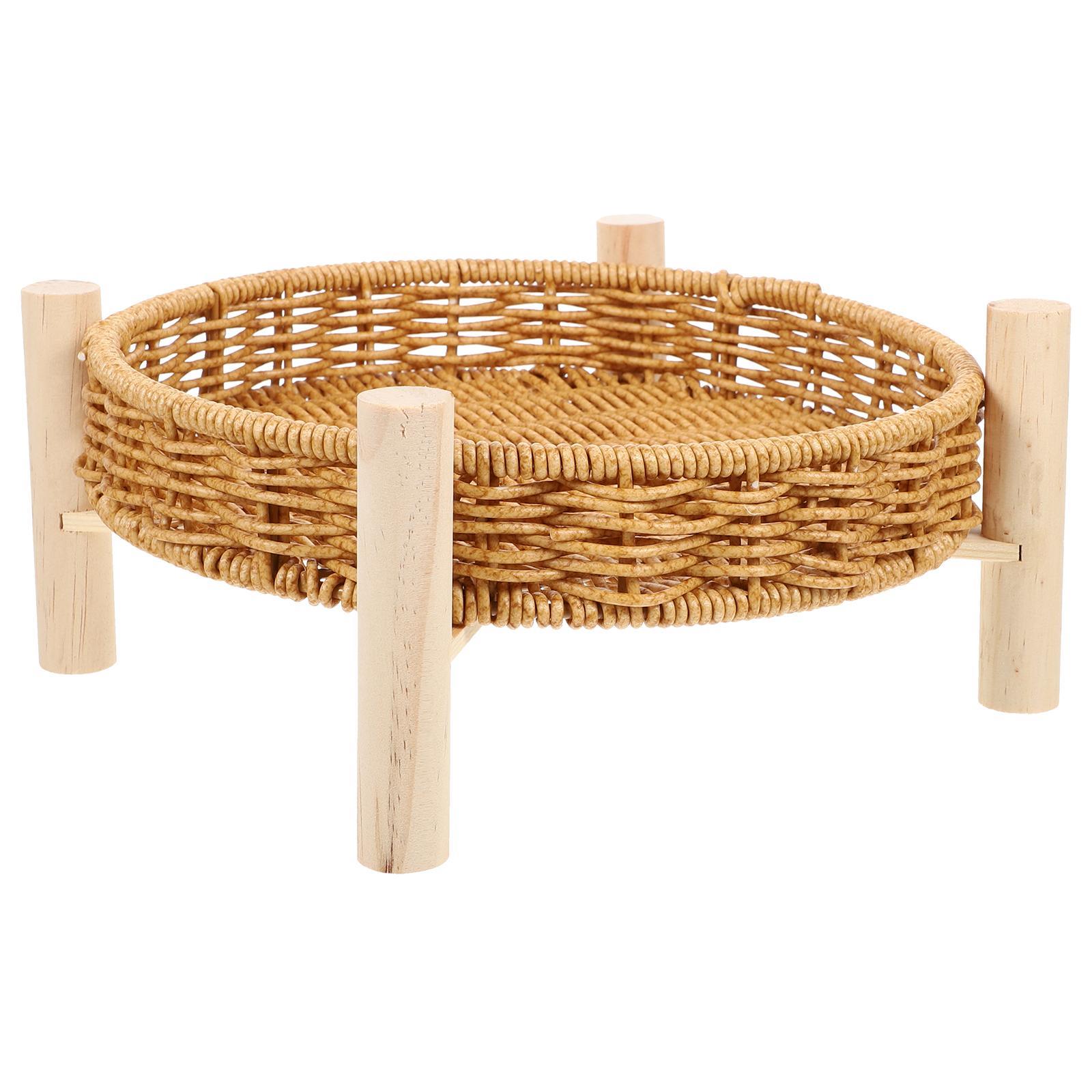 Bread Holder Imitation Rattan Fruit Bowl Food Container