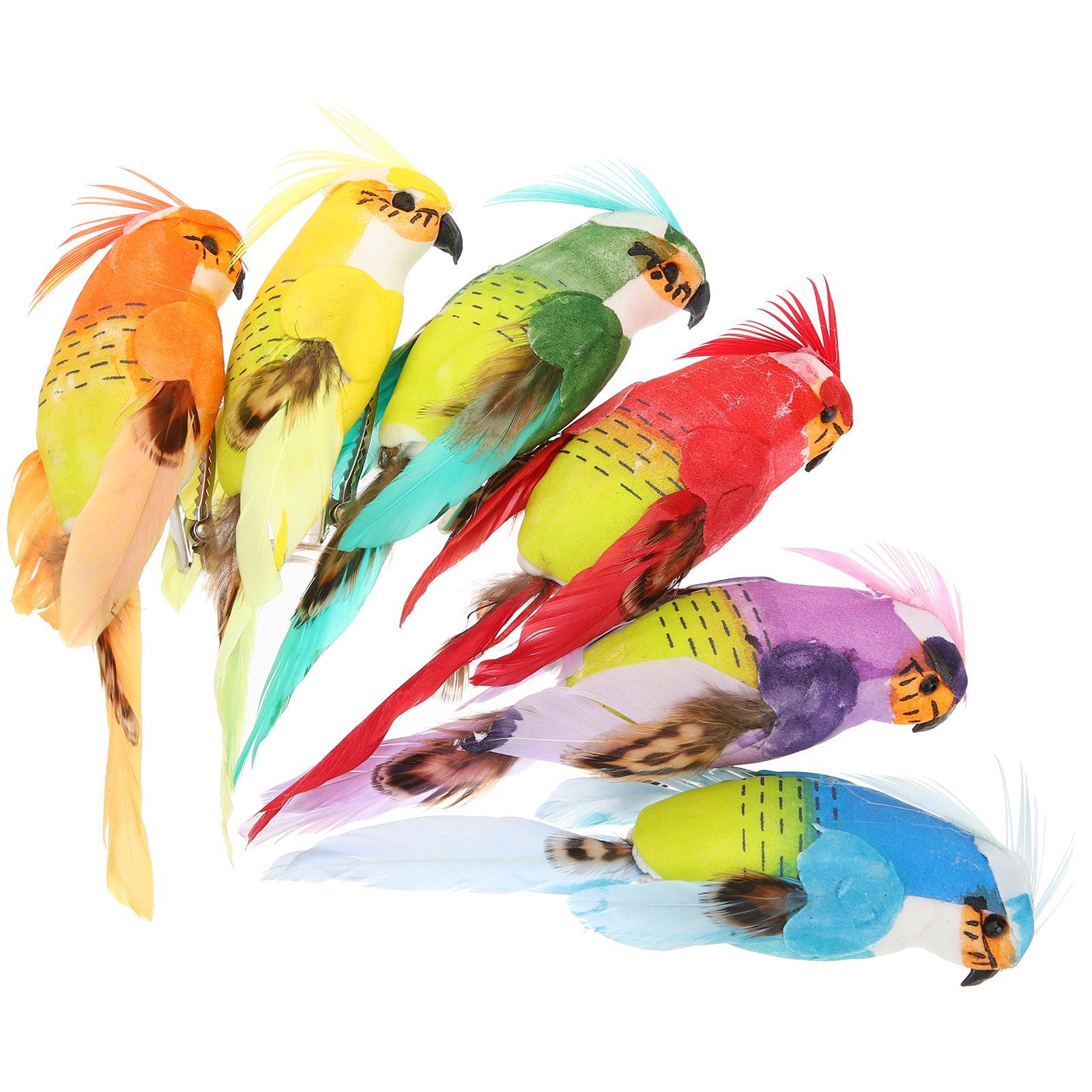 6 Pcs Hummingbird Hanging Decoration Birds Shoulder Parrot Tree Ornaments Artificial Accessories Pirate