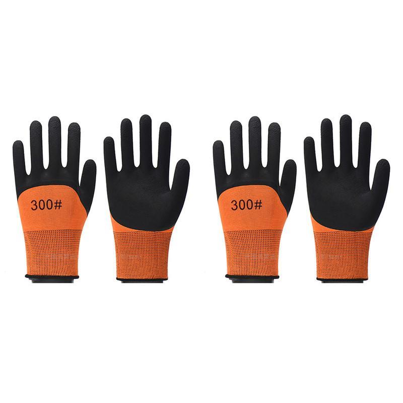 2 Pairs Safety Work Gloves with palm coated, Reusable gardening gloves - Orange