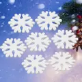 100 Pcs Wooden Crafts Ornaments Accessories Christmas Snowflake White