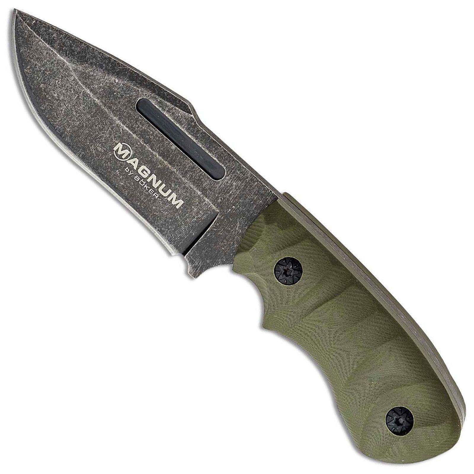 Magnum by Boker 02LG113 Lil Giant Fixed Blade Knife - Green / Stonewash