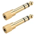 2PK Westinghouse Stereo Jack Adapter 3.5mm Female to 6.3mm Male Plug Gold Plated