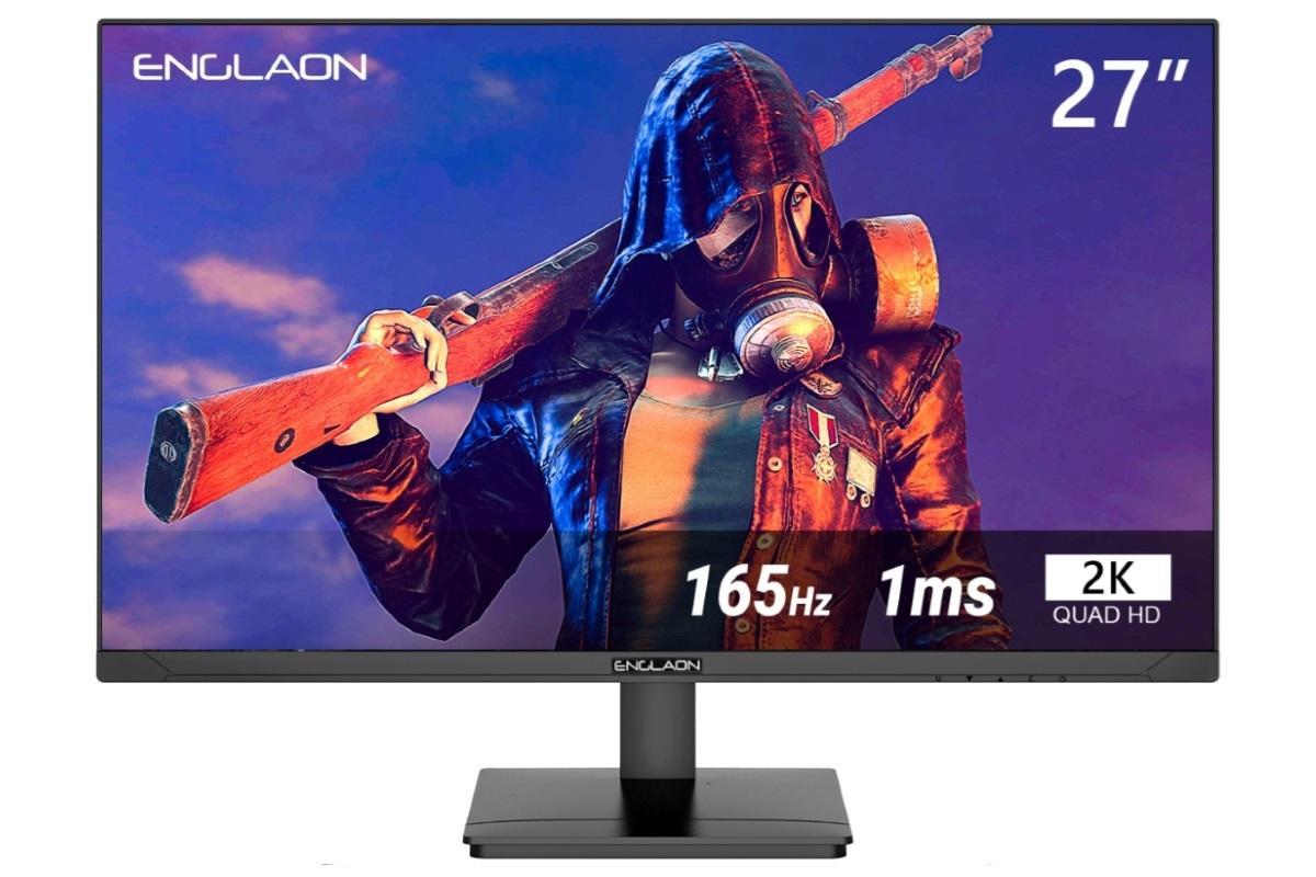 ENGLAON 27' QHD 165Hz 1ms Frameless AMD FreeSync Height Adjustable Gaming Monitor with RGB light