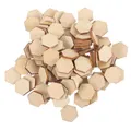 100 PC Wooden Craft DIY Projects Blank Cutouts Beech Mini Labels