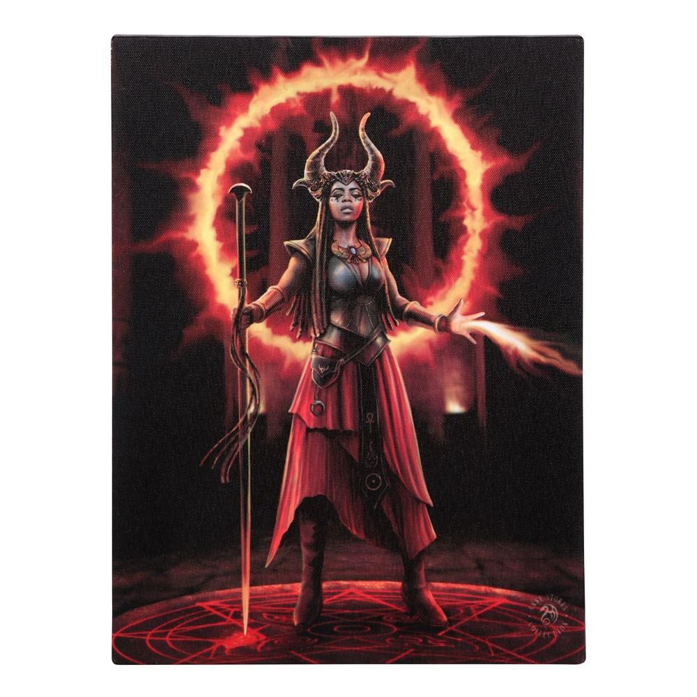 Anne Stokes Fire Elemental Sorceress Canvas Plaque (Red/Black) (25cm x 19cm)