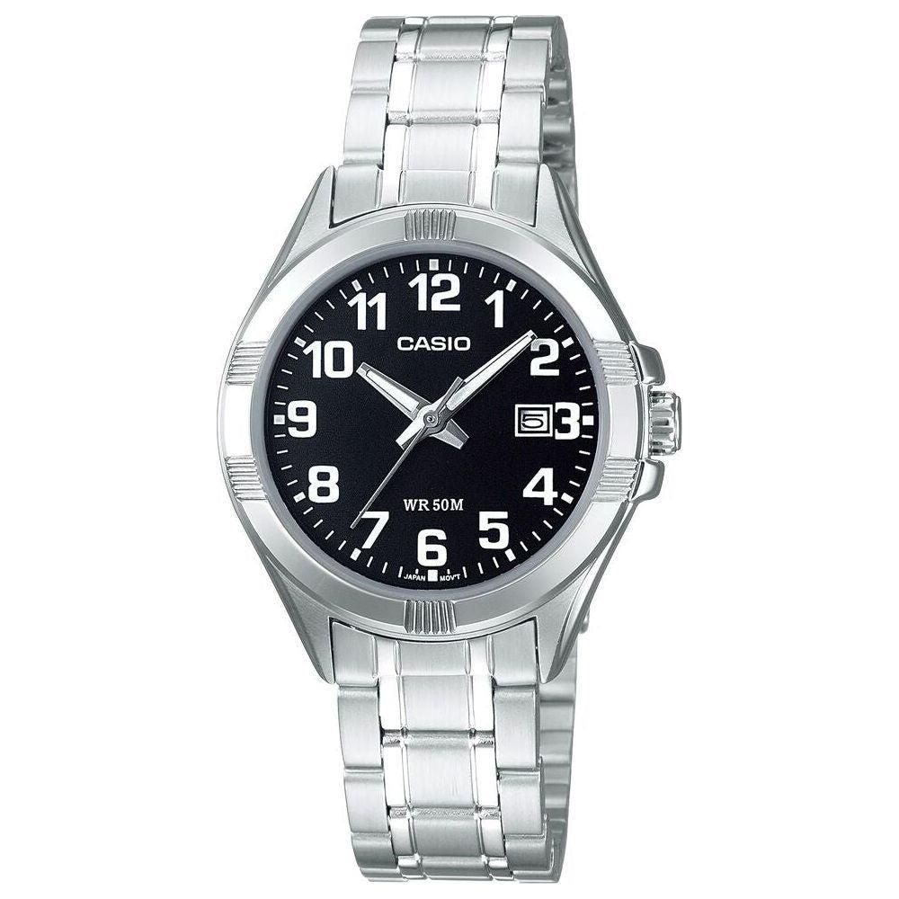 Casio Unisex Stainless Steel Wristwatch LTP-1308PD-1BVEG - Silver and Black