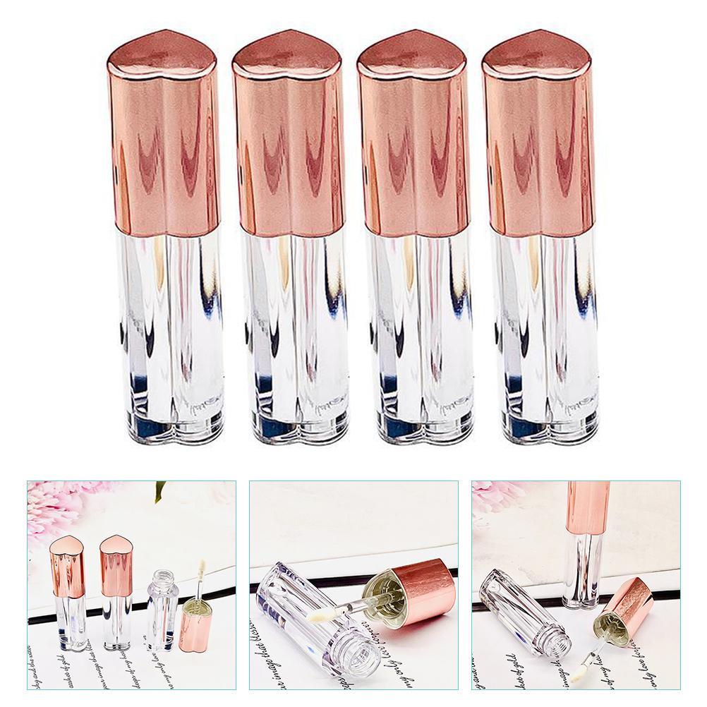 4 Pcs Lip Gloss Tubes Balm Lipgloss Transparent Bottles Cosmetic Toiletry Containers