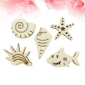 100pcs Marine Life Wood Piece DIY Funny Manual Accessories Decor for Home Craft Store (Mixed Package)