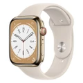 Beige Golden Stainless Steel Smartwatch - Apple Watch Series 8 (Model Number: A8)