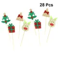 24 Pcs Christmas Tree Topper Decorations Cake Bell Shaped Paper Cup Cakes