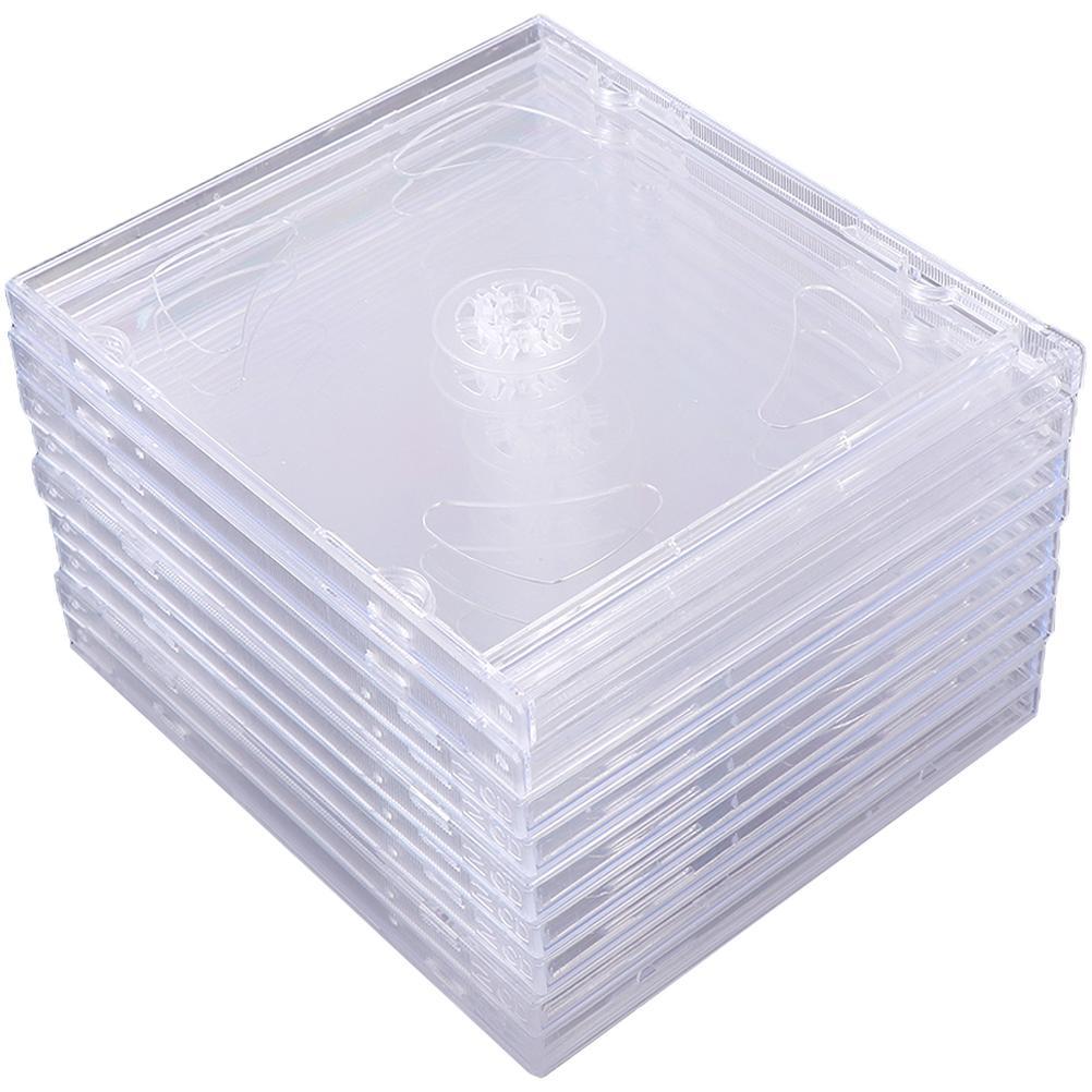 9pcs Clear CD Jewel Cases Acrylic CD Boxes Portable DVD Cases DVD Storage Cases Transparent