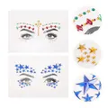 2 Sheets Face Crystal Sticker Bling Stickers Rhinestone Decorate Glitter Rave Gems