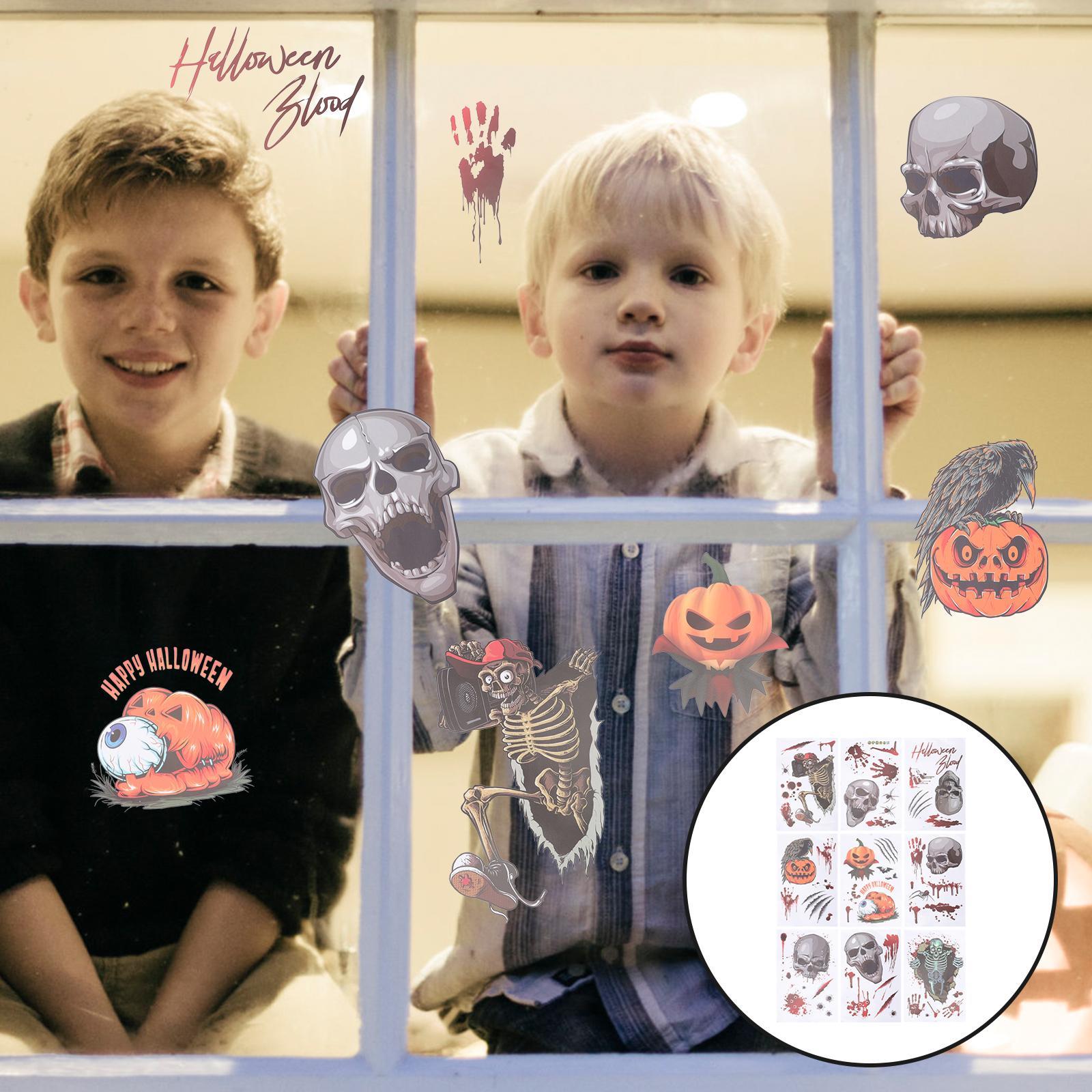 9 Sheets Halloween Window Decals Door Sticker Glass Stickers