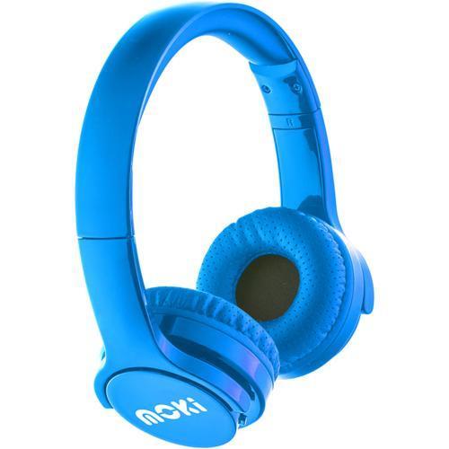 Moki Brites Wireless On-Ear Headphones - Blue Flexible & Lightweight Design -