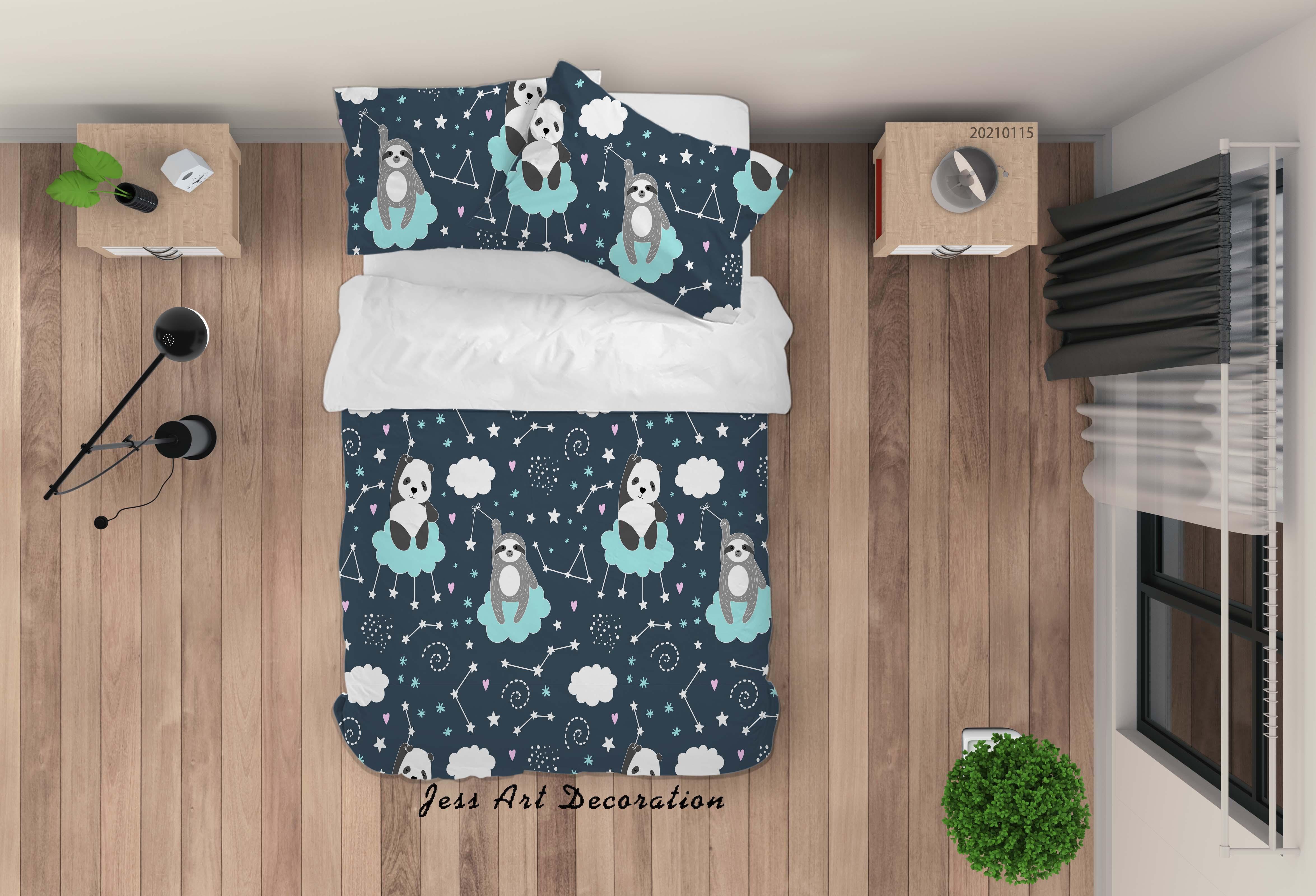 3D Cartoon Pink Animal Panda Zodiac Quilt Cover Set Bedding Set Duvet Cover Pillowcases 12