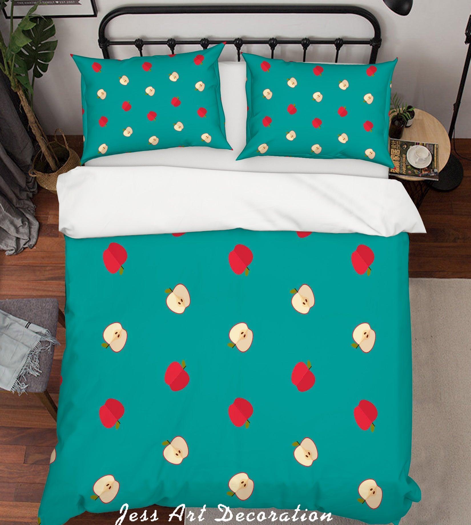 3D Apple Green Quilt Cover Set Bedding Set Pillowcases 4