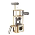 i.Pet Cat Tree Tower Scratching Post | Wood Bed Condo Toys House | 152cm