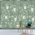 3D Hand Drawn Green Barrel Mushroom Pattern Wall Mural Wallpaper LXL