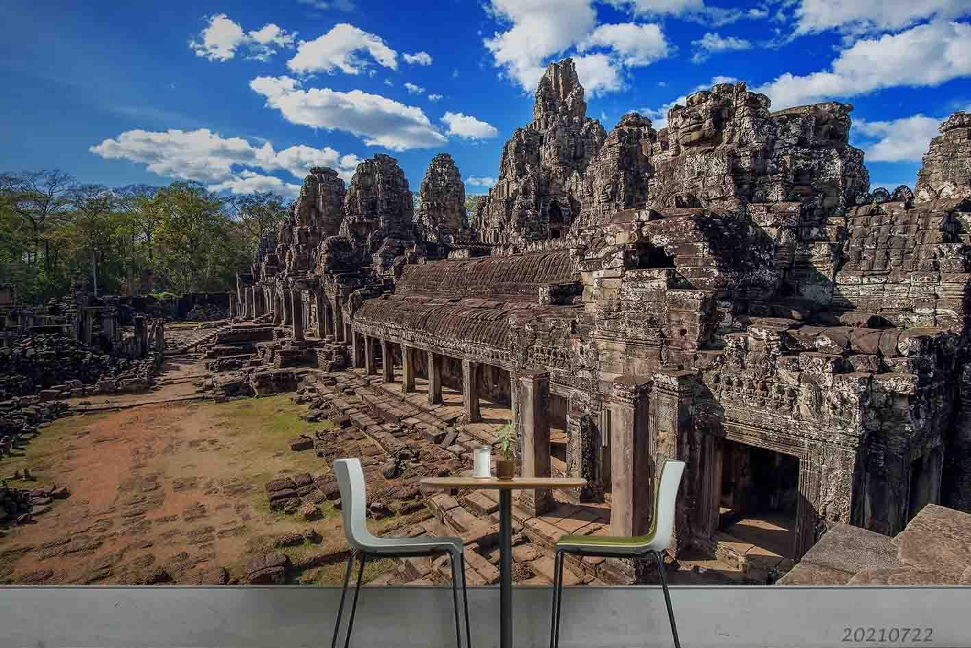 3D Thailand Angkor Wat Temple Wall Mural Wallpaper LQH 526