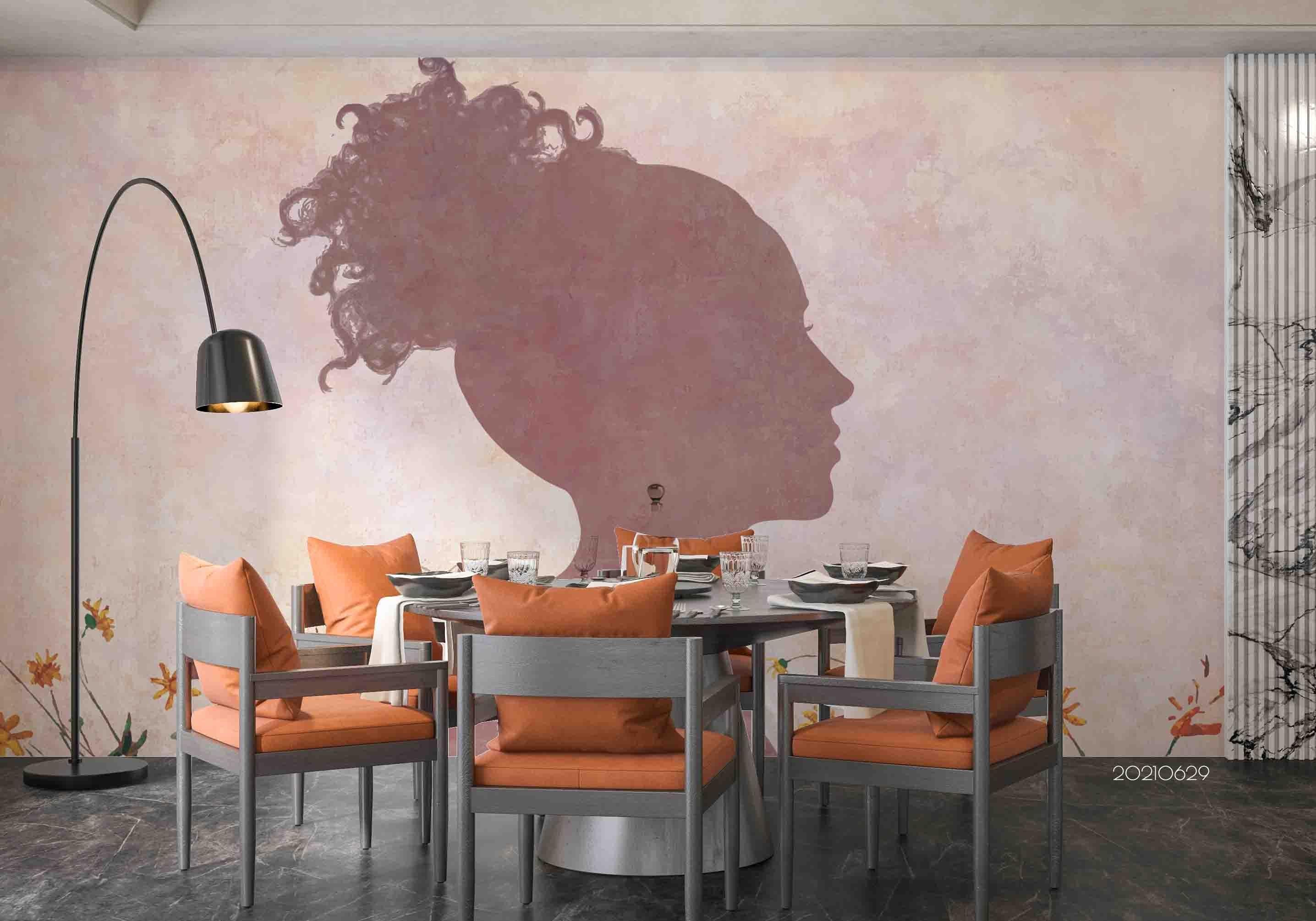 3D Woman Silhouette Wall Mural Wallpaper LQH 3