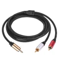 Premium 1 RCA to 2 RCA Subwoofer Audio Cable Y Splitter Cord Lead Gold Plated
