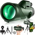 Wholesale Monocular Binoculars 12×50/40×60 HD Portable Compact Outdoor Travel Monocular Binoculars 40×60 green standard + photo clip + tripod stand