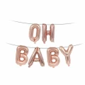 40cm OH BABY Rose Gold Foil Balloons With Ribbons For Baby Shower Brthday Party