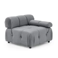 Foret 1 pc Arm Seat Modular Tufted Velvet Sofa Lounge Couch Furniture 5 Colors