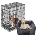 Advwin 36'' Dog Crate Pet Dog Cage+Dog Cat Pet Calming Bed L