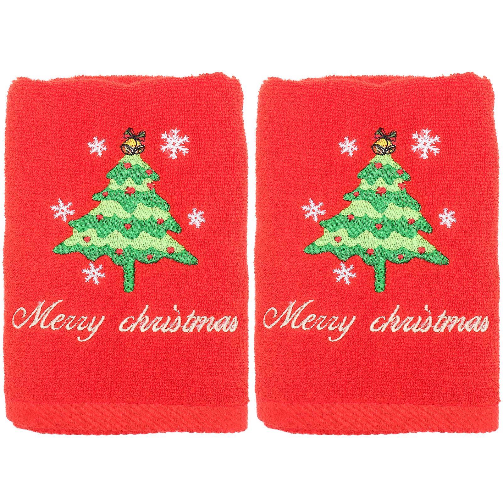 Gift Box Holiday Dish Towel Hand Towel Party Creative Towels Christmas Towel 2 Pcs