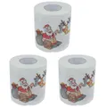 3 PCS Xmas Toilet Paper Santa Napkins Printed Towels Christmas Printing Tissue Party Decorations