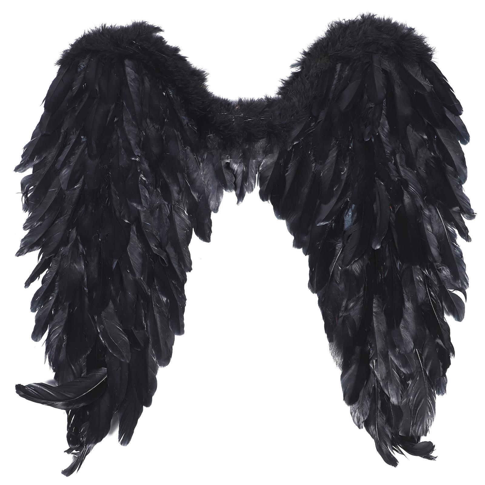 3 Pc Black Wing Adult Fairy Wings Costume Performance Angel Child