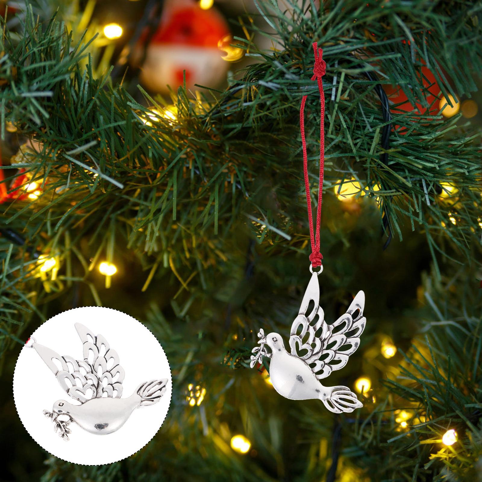 Christmas Tree Decoration Drops Peace Dove Pendant Home Charm Decors Jewelry Making Charms Household Snowflake Ornament