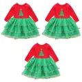 3 pcs Christmas Gauze Dress Festive One-piece Dress Christmas Party Skirt