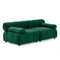 Foret 2 Seater Sofa Modular Arm Seat Tufted Velvet Lounge Couch Chaise Green