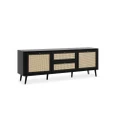 Cliff Lowline Wooden TV Stand Entertainment Unit 2-Doors 2-Drawers Black