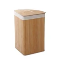 Home Foldable Bamboo Corner Laundry Hamper (Natural Brown)