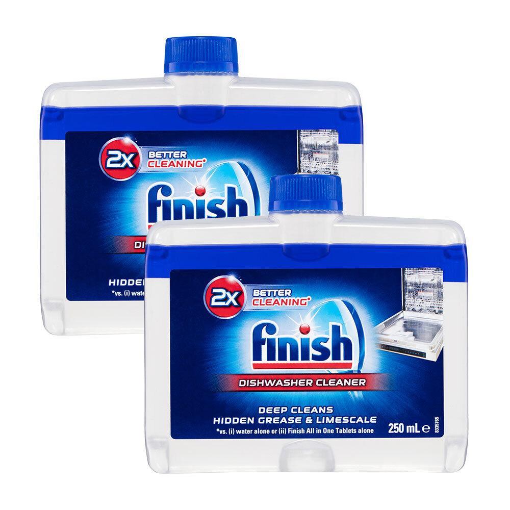 2x Finish Dishwasher Cleaner 250 ml Removes Hidden Grease/Limescale/Grime/Odour