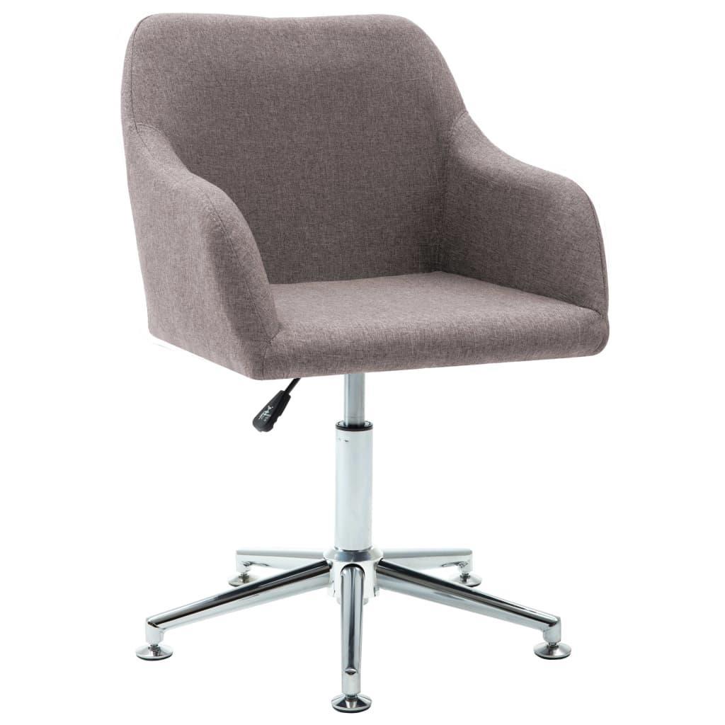 Swivel Office Chair Taupe Fabric vidaXL