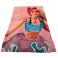 Barbie Premium Coral Fleece Blanket (Baby Pink/Blue/White) (One Size)